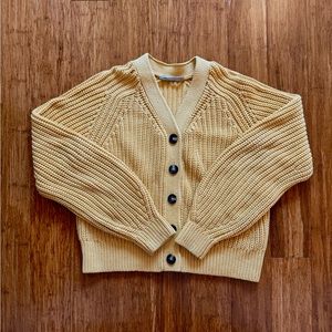 Everlane Texture Cotton Cardigan “butter”